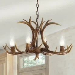 26" LED Adjustable Resin Antler Chandelier - JONATHAN Y -Adesso Shop GUEST 01327fe8 2ad7 4e0d 8032 1a85480aff2e