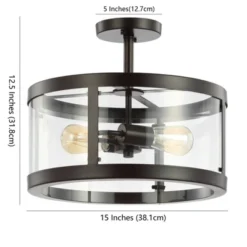 15" Iron And Glass Herndon Modern LED Flush Mount - Jonathan Y -Adesso Shop GUEST 013ebfd4 27ac 476a a7c2 b4f15745c2f5