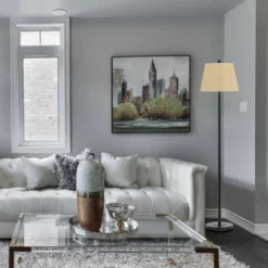 60" 3-way Andros Metal Floor Lamp Brown - Cal Lighting