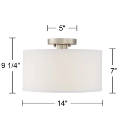 360 Lighting Adams Modern Ceiling Light Semi Flush Mount Fixtures 14" Wide Set Of 2 Brushed Nickel White Fabric Drum For Bedroom Kitchen Living Room 9 360 Lighting Adams Modern Ceiling Light Semi Flush Mount Fixtures 14" Wide Set Of 2 Brushed Nickel White Fabric Drum For Bedroom Kitchen Living Room -Adesso Shop GUEST 01b7e98b 0f1f 4699 af32 fa63b42558f9