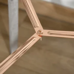 HOMCOM Vintage Tripod Floor Lamp, Height Adjustable Nautical Spotlight With Wood Legs, E12 Lamp Base For Living Room, Bedroom, Gray And Rose Gold -Adesso Shop GUEST 01e0d15e d0ba 4f73 a2e7 aafb454f7852