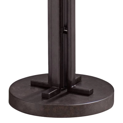 Franklin Iron Works Tristan Modern Floor Lamp 64" Tall Deep Bronze Metal Sheer Outer Linen Inner Double Drum Shade For Living Room Bedroom Office Home 3 Franklin Iron Works Tristan Modern Floor Lamp 64" Tall Deep Bronze Metal Sheer Outer Linen Inner Double Drum Shade For Living Room Bedroom Office Home - Image 3