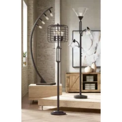 Franklin Iron Works Warwick Industrial Torchiere Floor Lamp With Side Lights 71 1/2" Tall Tiger Bronze LED Clear Seedy Glass For Living Room Reading 14 Franklin Iron Works Warwick Industrial Torchiere Floor Lamp With Side Lights 71 1/2" Tall Tiger Bronze LED Clear Seedy Glass For Living Room Reading -Adesso Shop GUEST 023745ec 43a4 41a8 8b0c dd8b58eadc03