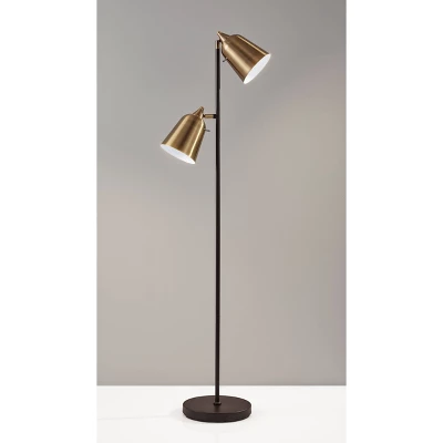 57.5" Malcolm Floor Lamp Black - Adesso 1 57.5" Malcolm Floor Lamp Black - Adesso