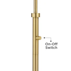 Possini Euro Design Kipling Modern 62 1/2" Tall Downbridge Arc Floor Lamp Warm Gold Metal Clear Glass Shade For Living Room Reading House -Adesso Shop GUEST 03897370 d579 4191 b61f b373c42cdd22