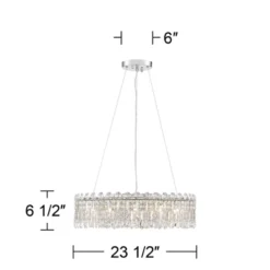 Possini Euro Design Alyssa Chrome Drum Chandelier 23 1/2" Wide Modern Crystal 12-Light LED Fixture For Dining Room Kitchen Island Entryway Bedroom -Adesso Shop GUEST 039504b2 2ec2 452e bf49 caca589e776f