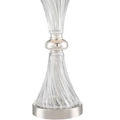 Regency Hill Luca Modern Table Lamps 25 1/2" High Set Of 2 Clear Glass With USB Charging Port Black Faux Silk Shade For Bedroom Living Room Home Desk -Adesso Shop GUEST 03af01b0 d98a 4165 b877 9200bf5c3b8c 1