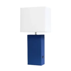 21" Lexington Leather Base Modern Home Decor Bedside Table Lamp With USB Charging Port And Fabric Shade - Lalia Home 31 21" Lexington Leather Base Modern Home Decor Bedside Table Lamp With USB Charging Port And Fabric Shade - Lalia Home -Adesso Shop GUEST 0545499c 5e07 4c6d b25b 8dcec581e592