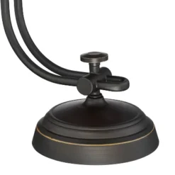 Franklin Iron Works Knox Industrial Desk Lamp 24" High Oil Rubbed Bronze LED Cage Glass Shade For Bedroom Living Room Bedside Nightstand Office House -Adesso Shop GUEST 058c714d 5b78 4dad a659 50ab37581cfc
