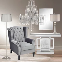 Vienna Full Spectrum Crystal Rain Chrome Chandelier 33" Wide Modern 12-Light Fixture For Dining Room House Foyer Kitchen Island Entryway Bedroom Home -Adesso Shop GUEST 0591617f e7a0 4ac8 94a9 2ebfdfab51f3