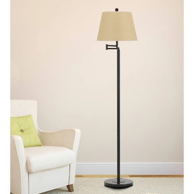 60" 3-way Andros Metal Swing Arm Floor Lamp In Dark Bronze - Cal Lighting 1 60" 3-way Andros Metal Swing Arm Floor Lamp In Dark Bronze - Cal Lighting