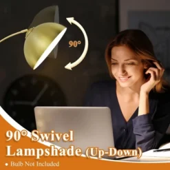 Frate Arc Floor Lamp For Reading Working, 90°Rotatable Metal Shade, 2 Colors Lampshades, Height Adjustable, 71 Inch(Bulb Not Included)-The Pop Home -Adesso Shop GUEST 078bbe4d 8d75 4ff7 9c8f b53c642217af