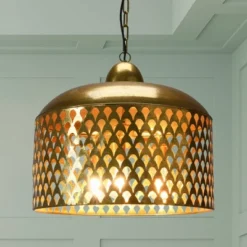 20.25" X 18.5" Metal Pendant Lamp Gold Finish - Storied Home -Adesso Shop GUEST 088c5f56 2dab 41d3 b238 5cc5d7d50393
