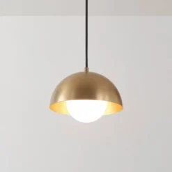 Amelia 1-Light Matte Brass Plug-In Pendant Lighting With Frosted Glass Shade - Globe Electric -Adesso Shop GUEST 08e75803 8928 4aa1 9f3e db955e3877d3