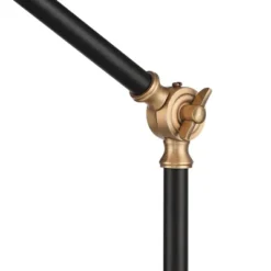 360 Lighting Colborne Modern Mid Century Desk Table Lamp 28" Tall Antique Brass Black With USB Charging Port LED For Bedroom Living Room Bedside Kids -Adesso Shop GUEST 0991d604 6561 4175 a8fd 3ea9d9c3b677