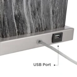 360 Lighting Connie Modern Table Lamps Set Of 2 25" High Black Faux Marble With USB Charging Ports White Rectangular Shade For Living Room House Desk 11 360 Lighting Connie Modern Table Lamps Set Of 2 25" High Black Faux Marble With USB Charging Ports White Rectangular Shade For Living Room House Desk -Adesso Shop GUEST 09c8e827 37a6 4c3e 8b46 975d23a28f75