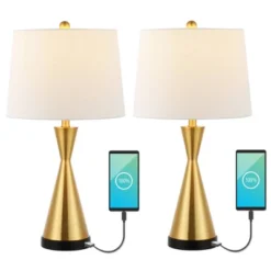 (Set Of 2) 26" Colton Classic French Country Iron LED Table Lamp With USB Charging Port (Includes LED Light Bulb) - JONATHAN Y -Adesso Shop GUEST 0a63be69 c69b 49e7 8f0b 2e89e140c2c6