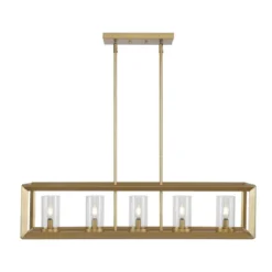 LED 5-Light Metal/Glass Anna Linear Pendant - JONATHAN Y -Adesso Shop GUEST 0a7f92c6 e023 4d44 88bd 9863f576b05c