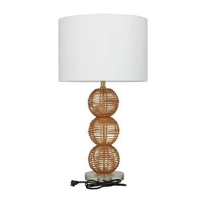 Bohemian Wicker Table Lamp Brown - Olivia & May 2 Bohemian Wicker Table Lamp Brown - Olivia & May - Image 2