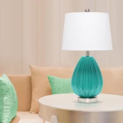 Pleated Table Lamp With Fabric Shade Teal - Lalia Home -Adesso Shop GUEST 0afd35bf 60c1 4399 9d1c 2b9653167663