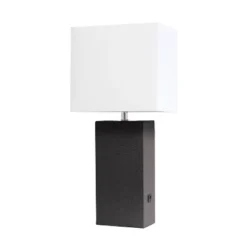 21" Lexington Leather Base Modern Home Decor Bedside Table Lamp With USB Charging Port And Fabric Shade - Lalia Home 35 21" Lexington Leather Base Modern Home Decor Bedside Table Lamp With USB Charging Port And Fabric Shade - Lalia Home -Adesso Shop GUEST 0be55981 3774 4e66 b7c4 2c48f89e3ce1