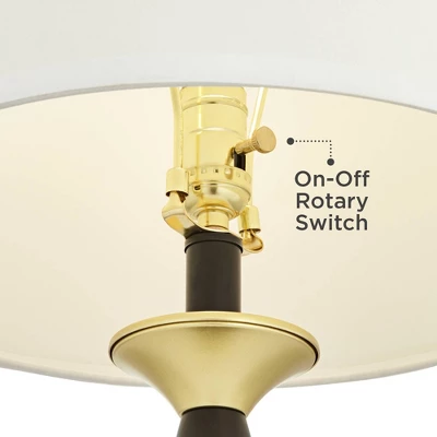 360 Lighting Kamila Traditional Table Lamps 27" Tall Set Of 2 Gold Black With Dual USB Charging Ports White Drum Shade For Bedroom Bedside Family Desk 5 360 Lighting Kamila Traditional Table Lamps 27" Tall Set Of 2 Gold Black With Dual USB Charging Ports White Drum Shade For Bedroom Bedside Family Desk - Image 5