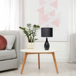 18.11" Traditional Standard Ceramic Dewdrop Table Desk Lamp With Matching Fabric Shade Black - Creekwood Home 14 18.11" Traditional Standard Ceramic Dewdrop Table Desk Lamp With Matching Fabric Shade Black - Creekwood Home -Adesso Shop GUEST 0c116025 63d1 4197 9fad eb3f25726ff3