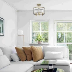 3-Light 13" Industrial Farmhouse Glass/Metallic Accented Semi-flushmount Ceiling Light - Lalia Home 17 3-Light 13" Industrial Farmhouse Glass/Metallic Accented Semi-flushmount Ceiling Light - Lalia Home -Adesso Shop GUEST 0c36c6a4 fa9a 462a a80b ba879ed8395b