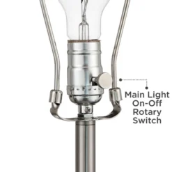 Possini Euro Design Wagner Modern Table Lamp 29 3/4" Tall Brushed Nickel With USB Charging Port And LED Gooseneck Lights White Shade For Living Room 13 Possini Euro Design Wagner Modern Table Lamp 29 3/4" Tall Brushed Nickel With USB Charging Port And LED Gooseneck Lights White Shade For Living Room -Adesso Shop GUEST 0c8b0d3a 6ee3 425d a9ee 36a22cf89e5f