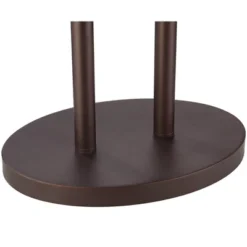 Franklin Iron Works Rustic Industrial Farmhouse Floor Lamps With Tray Table USB Port 62" Tall Set Of 2 Bronze Walnut Linen Shade For Living Room -Adesso Shop GUEST 0cce1a3d 6764 4aa7 8940 490f46deaf05