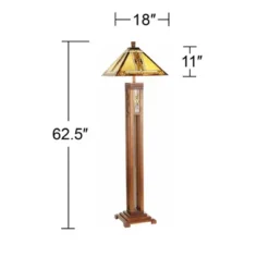 Robert Louis Tiffany Mission Floor Lamp With Nightlight 62.5" Tall Walnut Wood Column Stained Glass Shade For Living Room Reading Bedroom -Adesso Shop GUEST 0cdc46c6 0b5d 4c56 ba69 fde17dfe75b1
