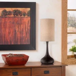 360 Lighting Modern Table Lamp 24.5" High Espresso Bronze Metal Droplet Linen Cylinder Shade For Living Room Family Bedroom Bedside Office 7 360 Lighting Modern Table Lamp 24.5" High Espresso Bronze Metal Droplet Linen Cylinder Shade For Living Room Family Bedroom Bedside Office -Adesso Shop GUEST 0d03f484 074e 4e62 bf8d 3537a0a6b811