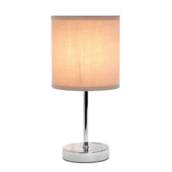 11.81" Traditional Petite Metal Stick Bedside Table Desk Lamp In Chrome With Fabric Shade Gray - Creekwood Home 10 11.81" Traditional Petite Metal Stick Bedside Table Desk Lamp In Chrome With Fabric Shade Gray - Creekwood Home -Adesso Shop GUEST 0d235063 4c94 41e2 96f2 e7118f716857