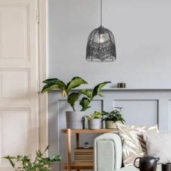 10" 1-Light Zola Pendant Rattan Black - River Of Goods -Adesso Shop GUEST 0dd2ad1d a816 45ef b616 966b1e5d2436