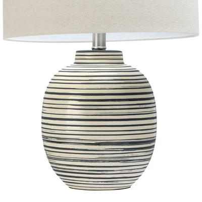 23" Ceramic Textured Striped Table Lamp - 3Storied Home 2 23" Ceramic Textured Striped Table Lamp - 3Storied Home - Image 2
