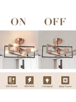 Nextop 15 Inch 4-Light Rose Gold Semi Flush Mount Ceiling Light -Adesso Shop GUEST 0f56f13d dd33 4e35 ae81 7e5571ee3613