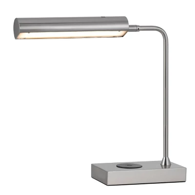 17.5" Metal LED Desk Lamp With Wireless Charging Brushed Steel (Includes LED Light Bulb) - Cal Lighting 2 17.5" Metal LED Desk Lamp With Wireless Charging Brushed Steel (Includes LED Light Bulb) - Cal Lighting - Image 2
