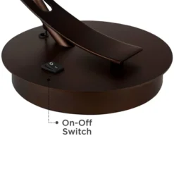 Possini Euro Design Modern Desk Lamps Set Of 2 With USB Port 22 1/2" High Bronze LED Clear Seeded Glass Shade For Bedroom Office -Adesso Shop GUEST 0ff4c6b4 a5f4 47c0 94cc 5397bebfb4f5