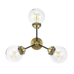 24.5" Mid-Century Glass Globe Flushmount Fixture Ceiling Light (Includes LED Light Bulb) Black/Brass - Cresswell Lighting 9 24.5" Mid-Century Glass Globe Flushmount Fixture Ceiling Light (Includes LED Light Bulb) Black/Brass - Cresswell Lighting -Adesso Shop GUEST 10ecbe67 067e 4727 8bbb 3af96fb0be83