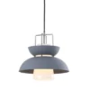 11" Metal Paul Farmhouse Pendant (Includes Energy Efficient Light Bulb) Gray - JONATHAN Y