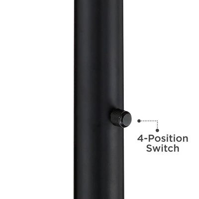 Possini Euro Design Modern Torchiere Floor Lamp Light Blaster LED 72.25" Tall Antique Brass And Matte Black Opal Glass For Living Room Bedroom 3 Possini Euro Design Modern Torchiere Floor Lamp Light Blaster LED 72.25" Tall Antique Brass And Matte Black Opal Glass For Living Room Bedroom - Image 3