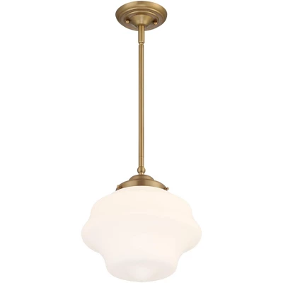 Possini Euro Design Soft Gold Mini Pendant Light 11" Wide Modern Schoolhouse Opal Glass Shade For Dining Living Room House Island 5 Possini Euro Design Soft Gold Mini Pendant Light 11" Wide Modern Schoolhouse Opal Glass Shade For Dining Living Room House Island - Image 5