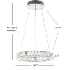 15.75" Metal/Crystal Adjustable Reese Pendant (Includes Energy Efficient Light Bulb) Chrome - JONATHAN Y 6 15.75" Metal/Crystal Adjustable Reese Pendant (Includes Energy Efficient Light Bulb) Chrome - JONATHAN Y -Adesso Shop GUEST 129c5049 cc8d 4c58 a979 481ab09bd602