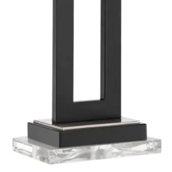 360 Lighting Neil Modern Table Lamp With Clear Riser 26" High Black With USB Charging Port White Rectangular Shade For Bedroom Living Room House Desk -Adesso Shop GUEST 12fce13a f4ac 4453 8d47 af2349a24f3a