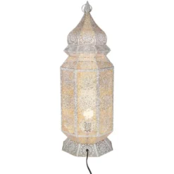 Northlight 29.5" White And Gold Moroccan Style Lantern Floor Lamp -Adesso Shop GUEST 134bedff 37f5 4036 8361 73422027323e