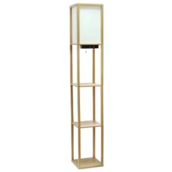 Floor Lamp Etagere Organizer Storage Shelf With 2 USB Charging Ports And Linen Shade - Simple Designs -Adesso Shop GUEST 13d97b71 7e83 4d46 9ace 303383a90da0