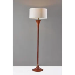 Rebecca Floor Lamp Walnut Rubberwood With Antique Brass Accent - Adesso -Adesso Shop GUEST 1433fa34 df66 4152 9023 7eb872f7e287