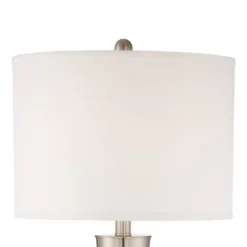 360 Lighting Geoff Modern Table Lamps 26" High Set Of 2 Brushed Nickel With USB Charging Port Table Top Dimmers White Drum Shade For Living Room Desk -Adesso Shop GUEST 14b66398 4922 4109 b0dd 9a7edd3f70d8
