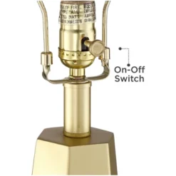 360 Lighting Julie Modern Table Lamps 27 1/2" Tall Set Of 2 Faux Marble Gold Tapered Column Fabric Drum Shade For Bedroom Living Room Bedside Office -Adesso Shop GUEST 151325f2 a8f0 4a2d aa43 83aca188132b