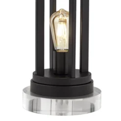 360 Lighting Marcel Industrial Table Lamps Set Of 2 With Round Risers 24 1/4" High Black LED Nightlight USB Port Natural Shade For Living Room Desk -Adesso Shop GUEST 1576c34b 26a6 41e6 b713 f2f6357d68f4